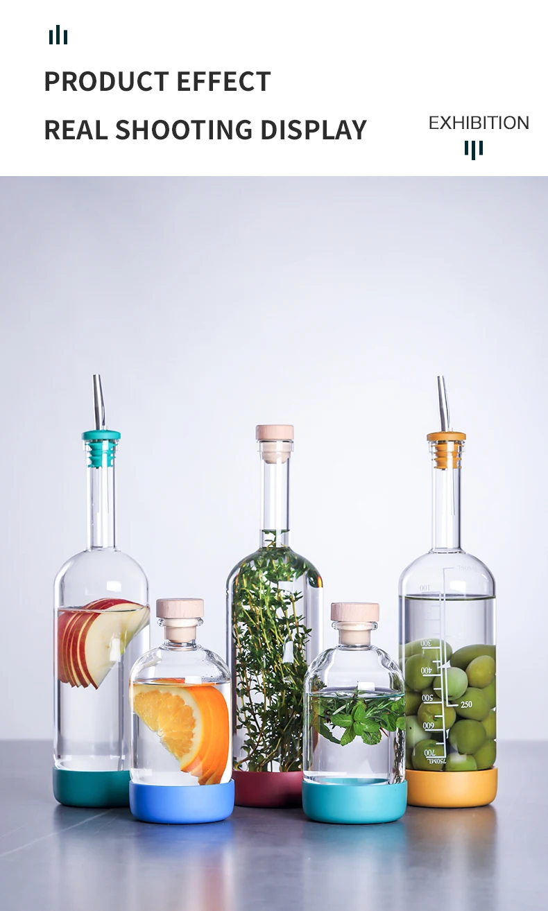 Inmeet Creative Bubble wine Bottle/Bar Juice Bottle/Cocktail Bottle/Oil Bottle With scale Bartender Supplies 800ML 1PCS
