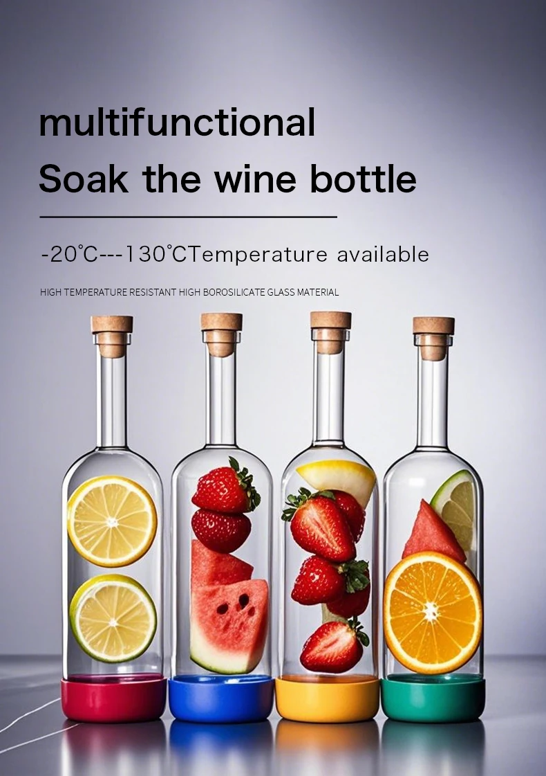 Inmeet Creative Bubble wine Bottle/Bar Juice Bottle/Cocktail Bottle/Oil Bottle With scale Bartender Supplies 800ML 1PCS