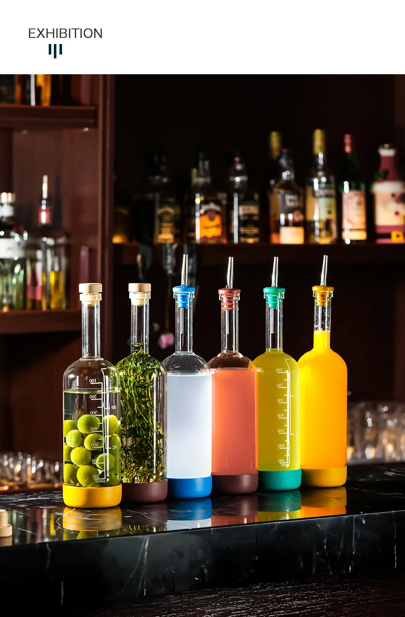Inmeet Creative Bubble wine Bottle/Bar Juice Bottle/Cocktail Bottle/Oil Bottle With scale Bartender Supplies 800ML 1PCS