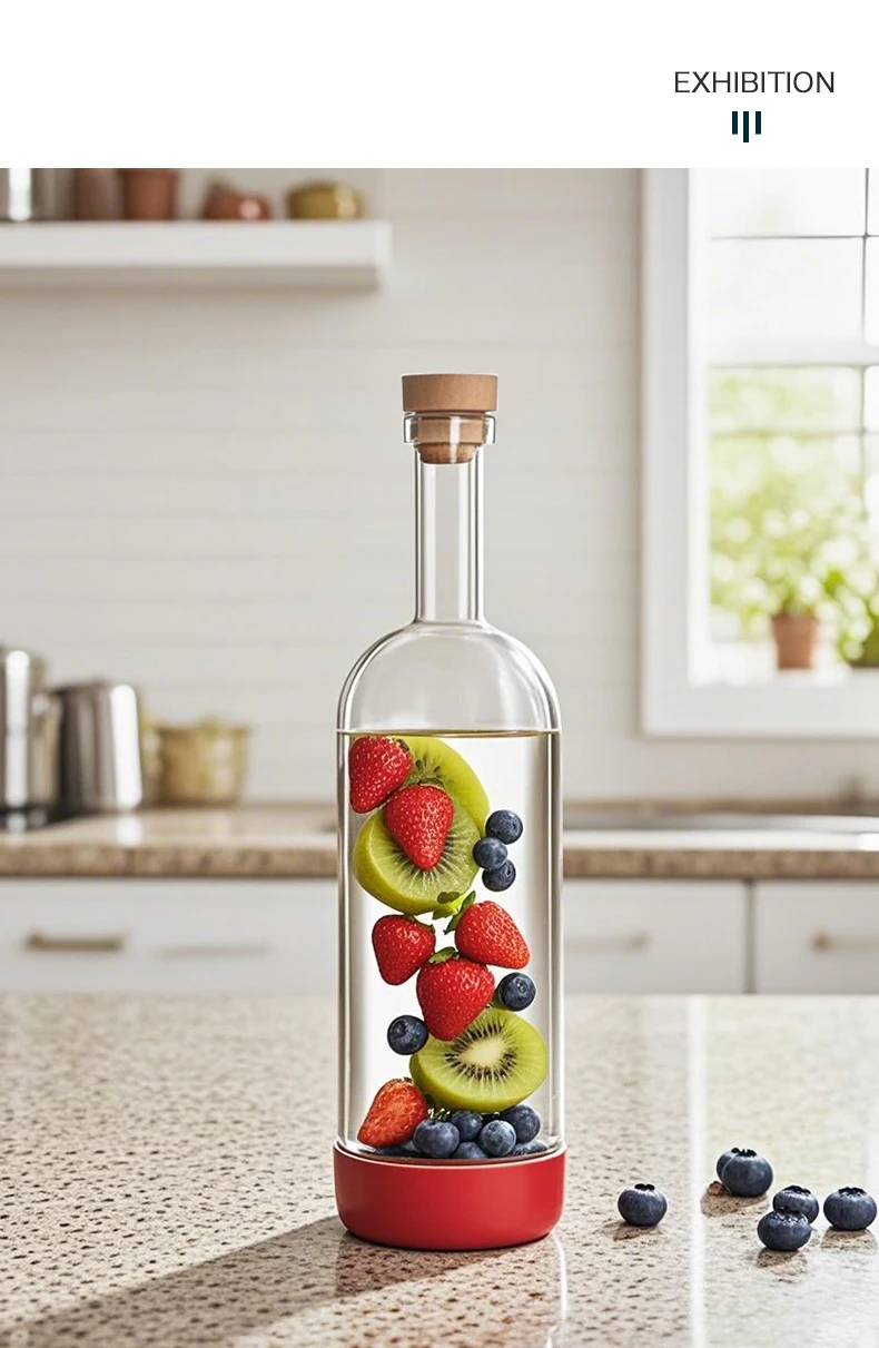 Inmeet Creative Bubble wine Bottle/Bar Juice Bottle/Cocktail Bottle/Oil Bottle With scale Bartender Supplies 800ML 1PCS