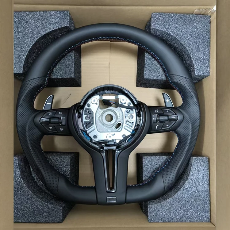 For BMW F30 F20 F48 M3 F80 F25 E90 E87 X5 E70 F01 F10 Steering Wheel Black Perforated Leather Sport Upgrade Modify Accessories