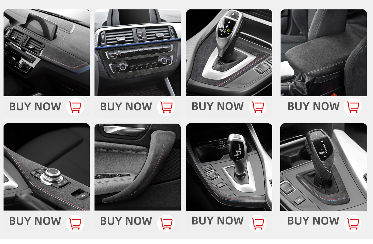 Made of Alcantara Wrap For BMW F20 Series 1 Car Interior Door Pull Handle Strip Armrest Panel Trim Covers Tuning Accessories