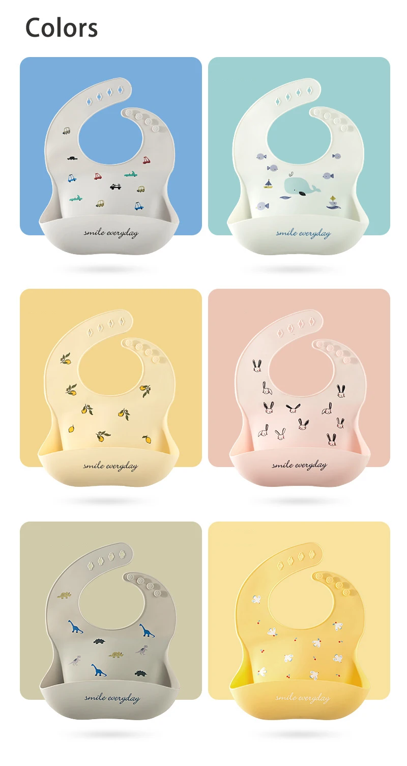 Waterproof Baby Bibs For Baby Kid Soft Silicone Feeding Bib Summer Baby Stuff Feeding Cartoon Print Girl Boy Bibs Burp Cloths