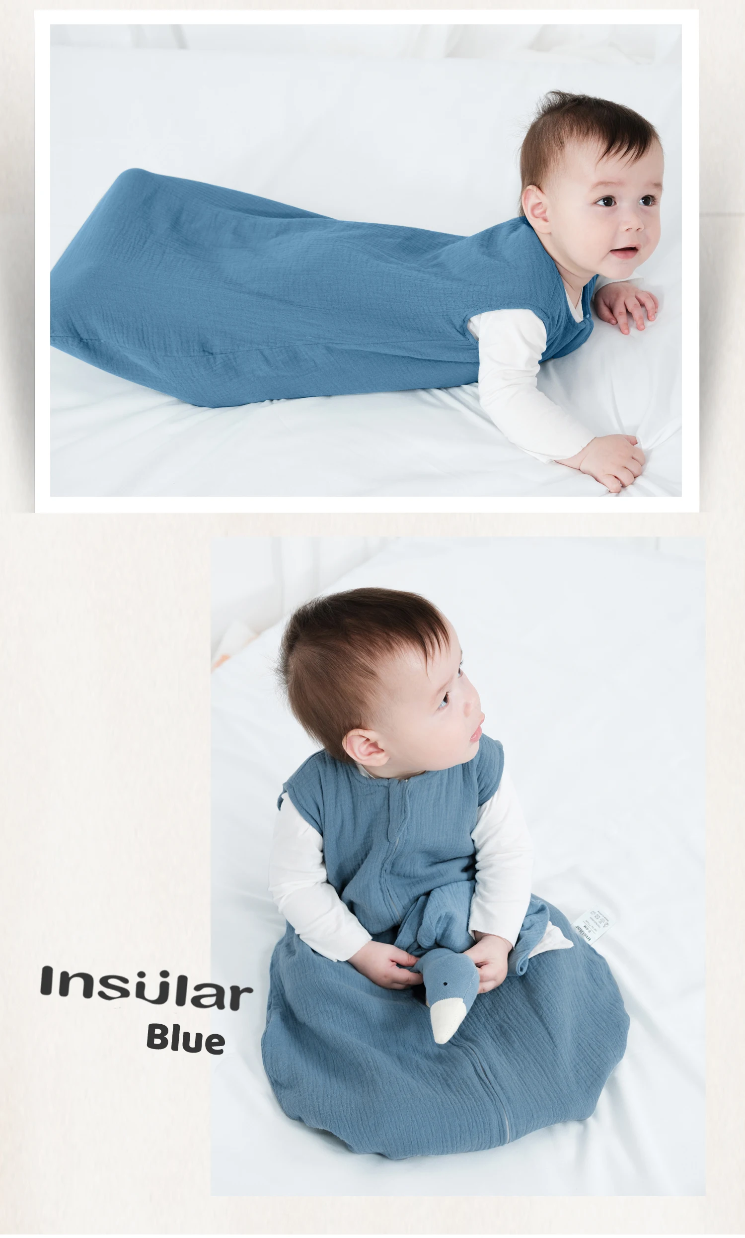 Baby Sleeping Blanket Newborn Swaddle Sleeveless Sleep Sack Summer Thin Premium Muslin Cotton Soft 2-Ways Zipper Easy Diaper Cha