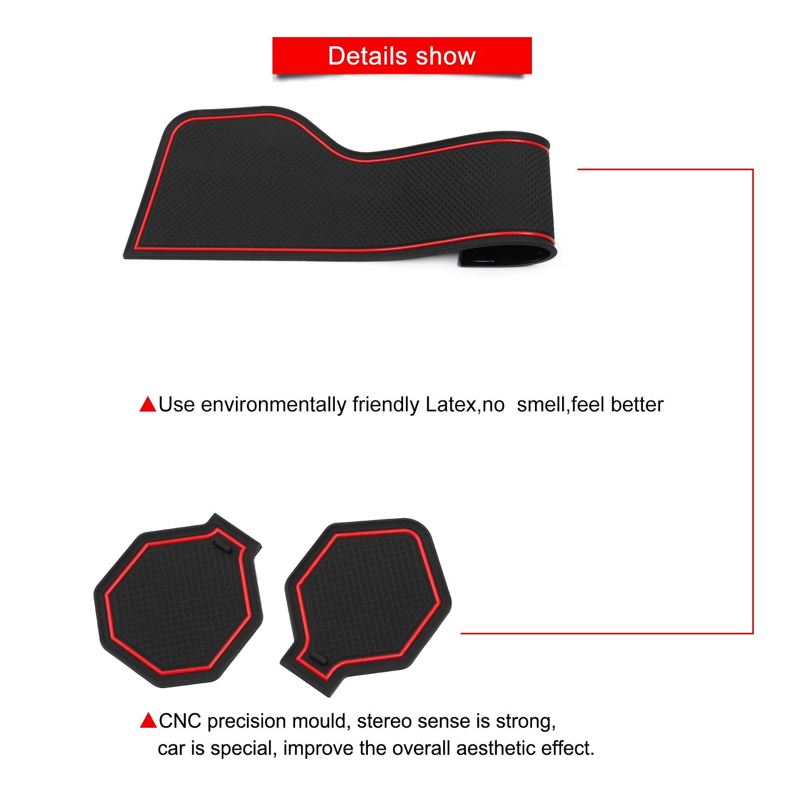 Smabee for VW Volkswagen Jetta 2019-2026 Center Anti-Slip Gate Slot Mat Door Groove Pad Cup Holder Liner Rubber Car Accessories