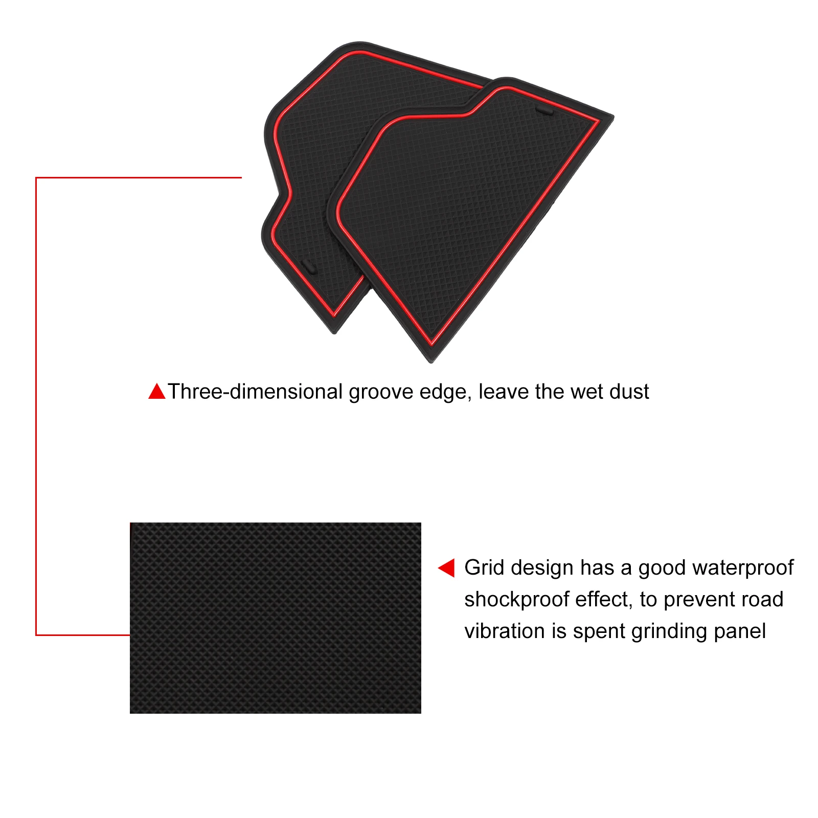 Smabee for VW Volkswagen Jetta 2019-2026 Center Anti-Slip Gate Slot Mat Door Groove Pad Cup Holder Liner Rubber Car Accessories