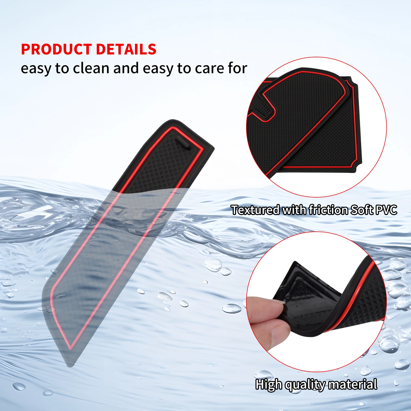 Smabee for VW Volkswagen Jetta 2019-2026 Center Anti-Slip Gate Slot Mat Door Groove Pad Cup Holder Liner Rubber Car Accessories