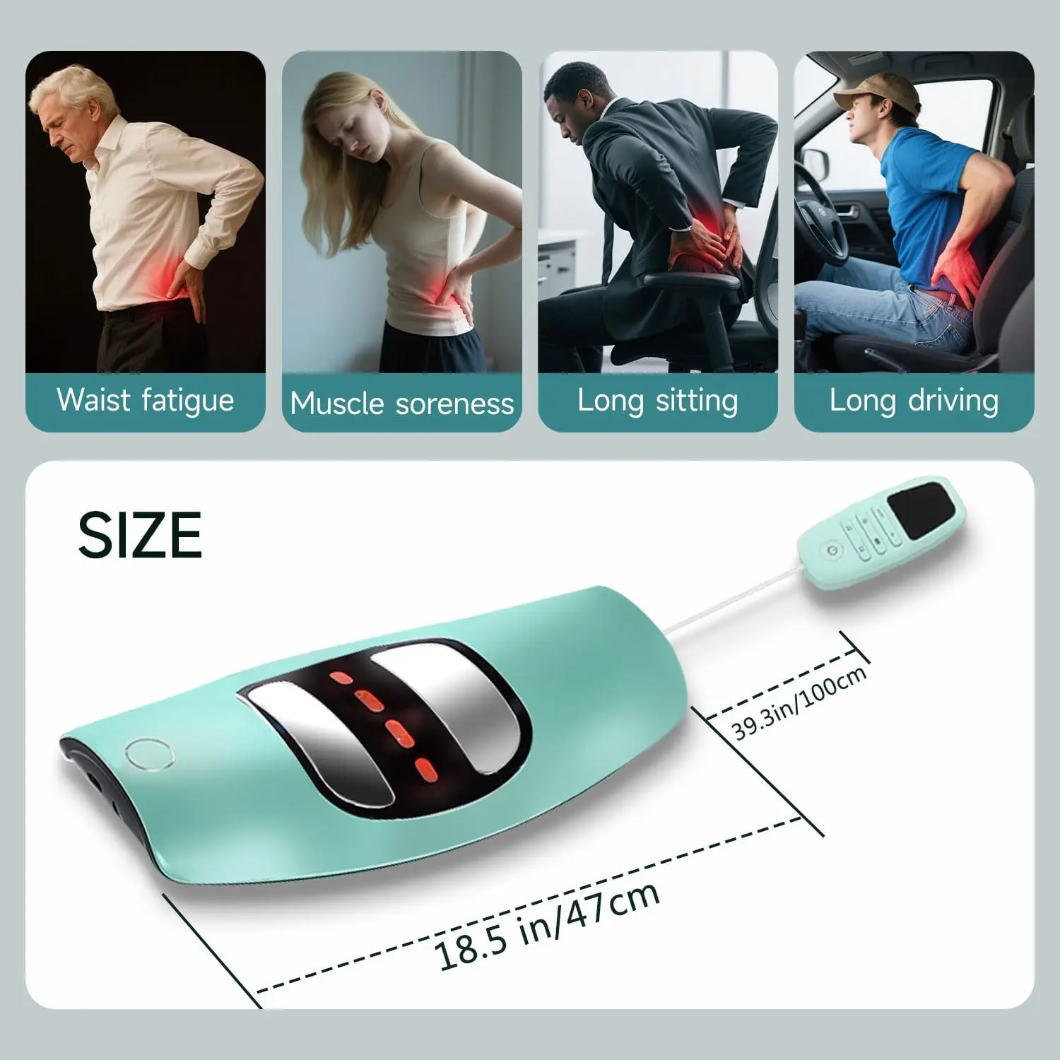Multifunctional Lumbar Traction Device Waist Massager Waist Spine Support Back Massage Stretcher with Vibration Airbag Traction