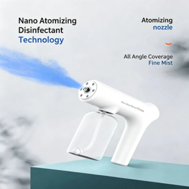 ZONGYAN Pet Disinfectant Spray Gun Handheld Electric Blue Light Atomizer For Pet Home Alcohol Hypochlorous Acid Sterilizing Tool