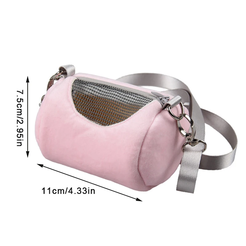 (Ce14)Hamster Carrier Bags Cross Body Bag Cylinder Design Practical House Travel Portable Squirrel Visible Mesh Pet Cage