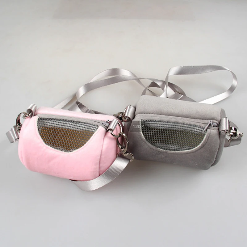 (Ce14)Hamster Carrier Bags Cross Body Bag Cylinder Design Practical House Travel Portable Squirrel Visible Mesh Pet Cage