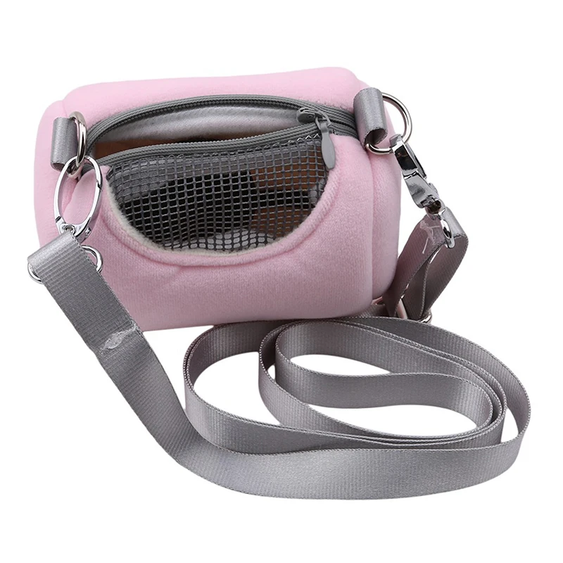 (Ce14)Hamster Carrier Bags Cross Body Bag Cylinder Design Practical House Travel Portable Squirrel Visible Mesh Pet Cage