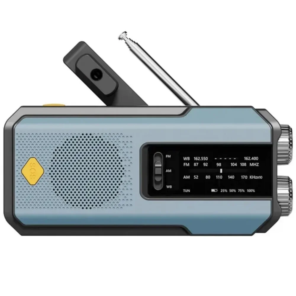 Emergency Radio Solar Hand Crank NOAA Weather Radio AM FM Portable 2000mAh Power Bank Rechargeable Survival Gear LED Camping Flashlight Reading Lamp SOS Alarm Hurricane Earthquake Emergency Kit Battery Operated For Home Outdoor Adventures Hiking