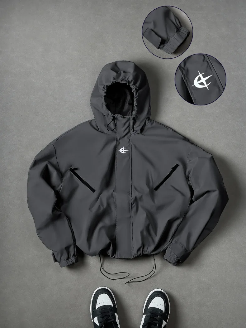 Mens High Street Trendy Casual Fashion Jacket Youth Loose Fit Outdoor Coat Lightweight Breathable Daily Wear For Young Adult Men