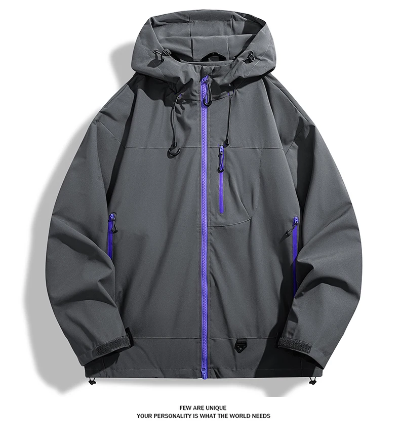 JNLN Unisex Waterproof Windbreaker Outdoor Sport Windproof Single-Layer Jacket Men Women Hiking Climbing Trekking Rain Coat