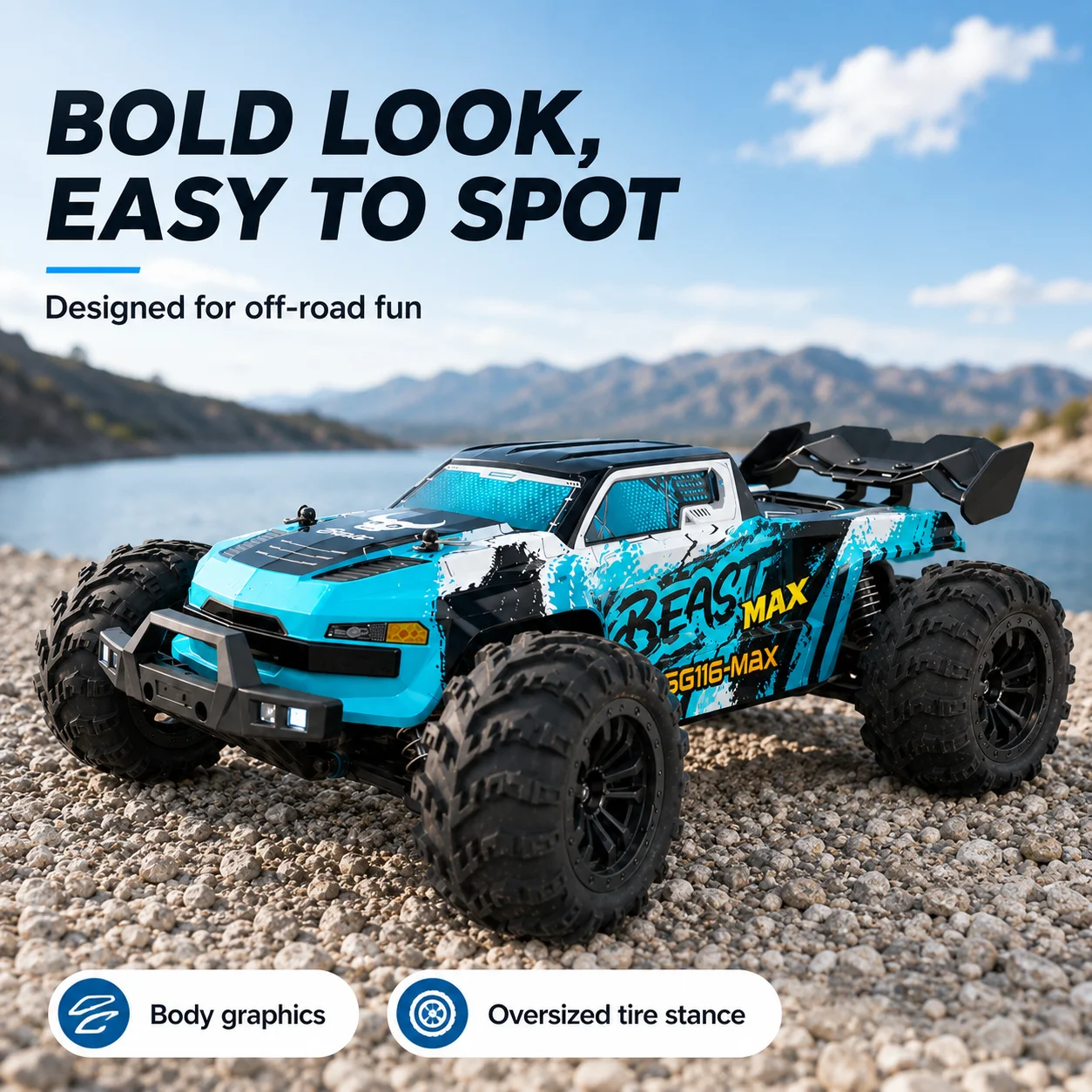 ZNLYRION RC Buggy 1:16 4 Wheel Drive Off-Road SG116MAX PRO Vehicle Optional Brushless Motor Anti-Slip Tire Remote Control Racing Truck