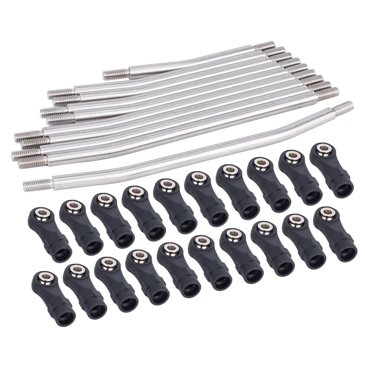 10Pcs 313/324mm Stainless Steel Linkage Chassis Link Rod Set for 1/10 Axial SCX10 II 90046 RC Crawler Upgrade Parts