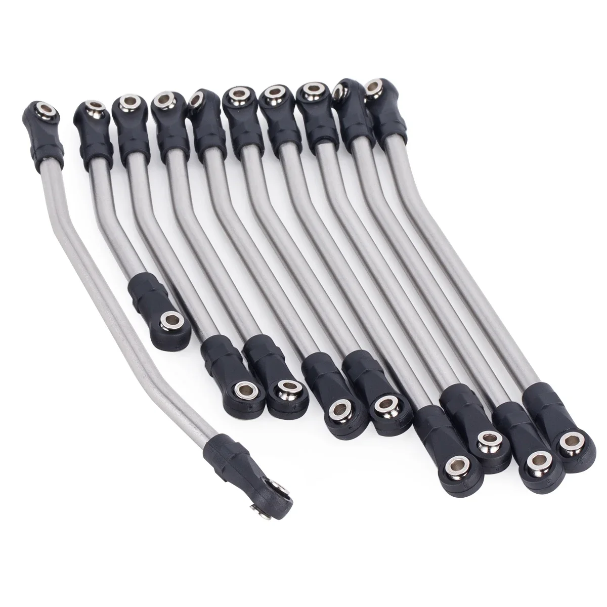 10Pcs 313/324mm Stainless Steel Linkage Chassis Link Rod Set for 1/10 Axial SCX10 II 90046 RC Crawler Upgrade Parts