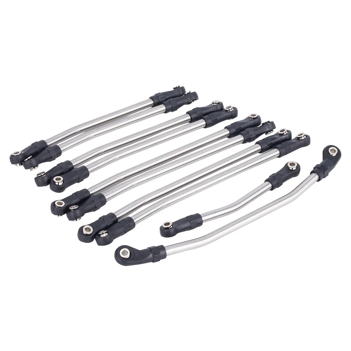 10Pcs 313/324mm Stainless Steel Linkage Chassis Link Rod Set for 1/10 Axial SCX10 II 90046 RC Crawler Upgrade Parts