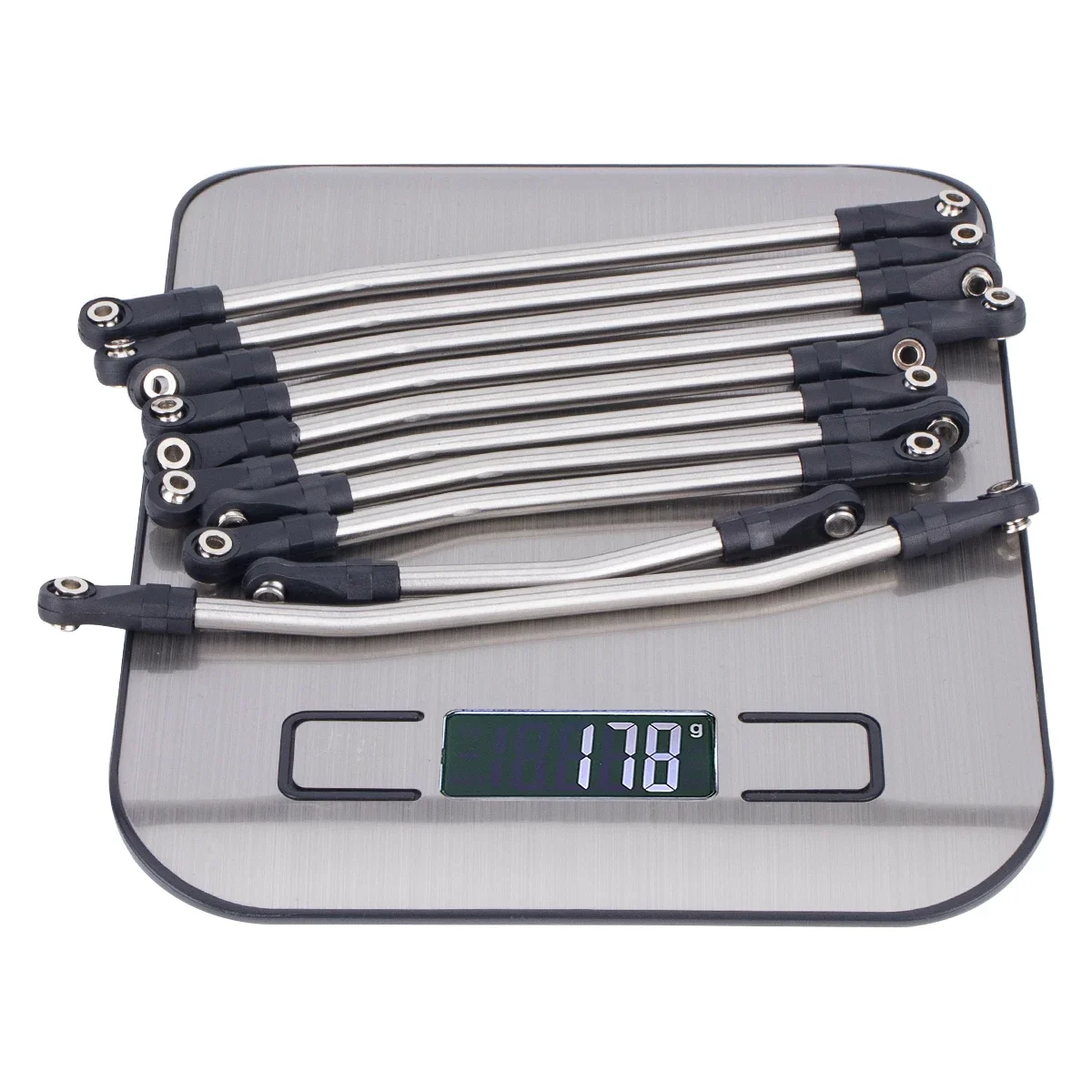 10Pcs 313/324mm Stainless Steel Linkage Chassis Link Rod Set for 1/10 Axial SCX10 II 90046 RC Crawler Upgrade Parts