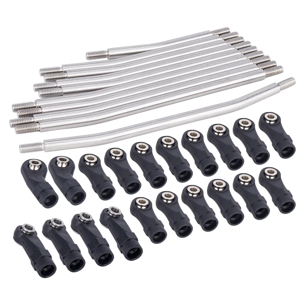 10Pcs 313/324mm Stainless Steel Linkage Chassis Link Rod Set for 1/10 Axial SCX10 II 90046 RC Crawler Upgrade Parts