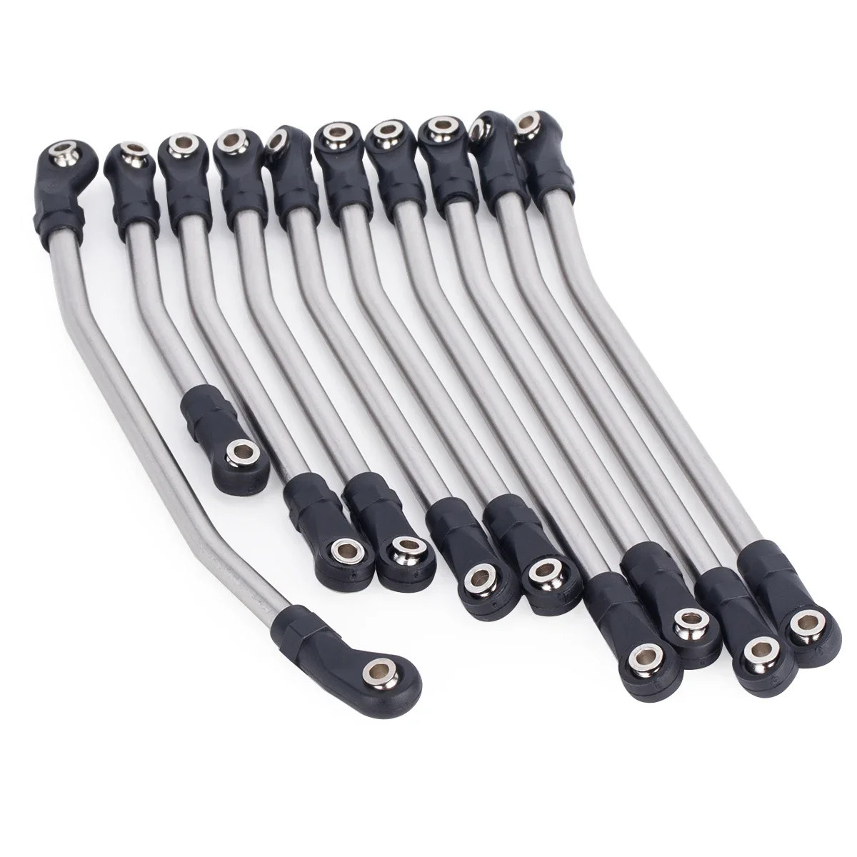 10Pcs 313/324mm Stainless Steel Linkage Chassis Link Rod Set for 1/10 Axial SCX10 II 90046 RC Crawler Upgrade Parts