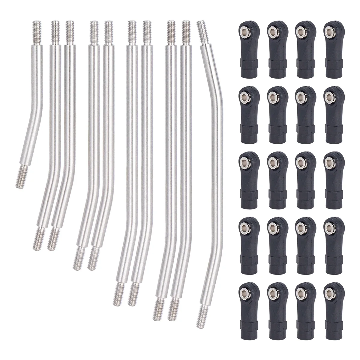10Pcs 313/324mm Stainless Steel Linkage Chassis Link Rod Set for 1/10 Axial SCX10 II 90046 RC Crawler Upgrade Parts