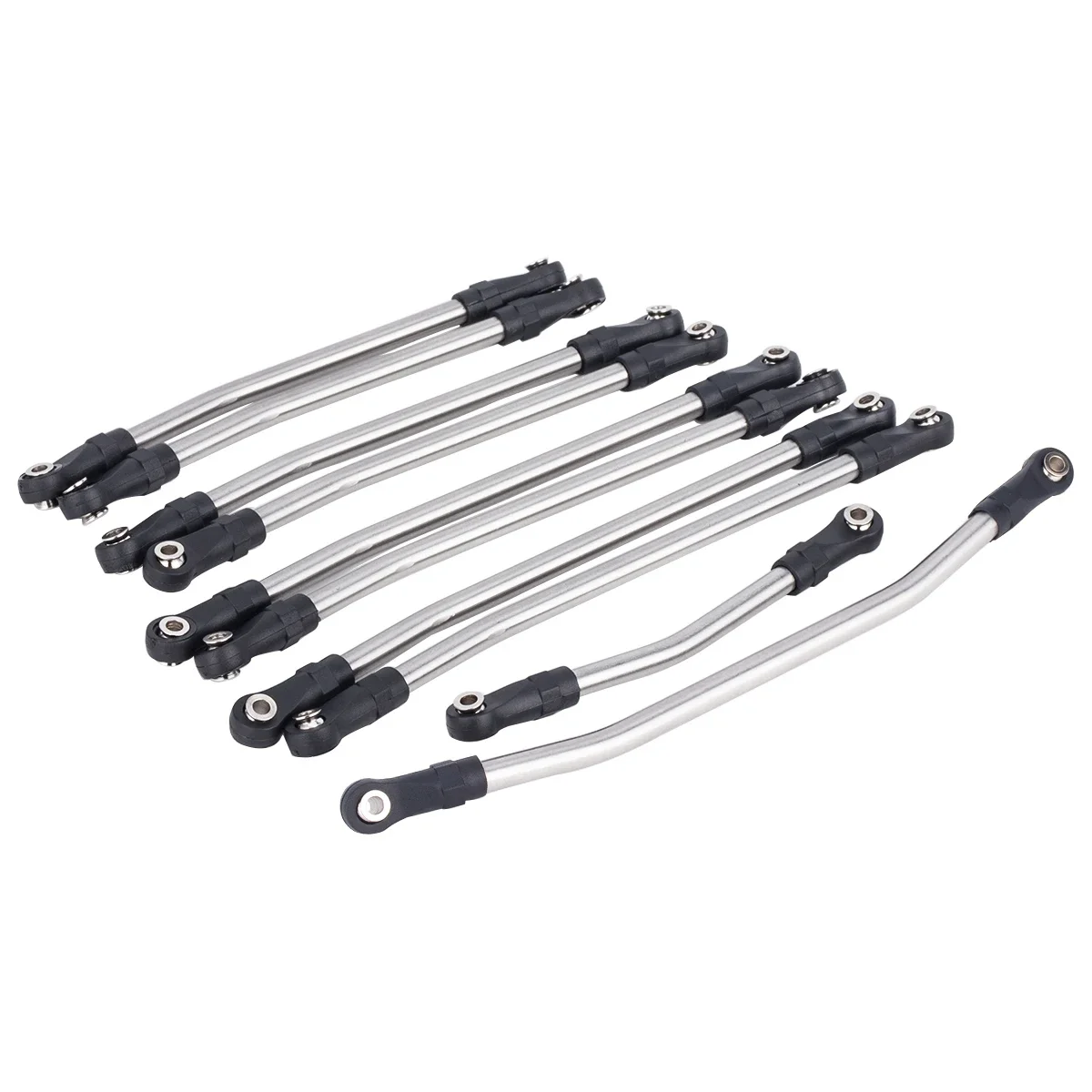 10Pcs 313/324mm Stainless Steel Linkage Chassis Link Rod Set for 1/10 Axial SCX10 II 90046 RC Crawler Upgrade Parts