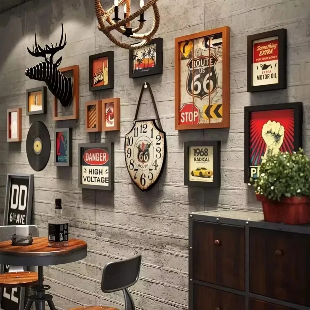 Route 66 Retro Garage Metal Wall Sign, Vintage Route 66 Retro Garage Decor, Sturdy Tin Plaque for Man Cave & Garage