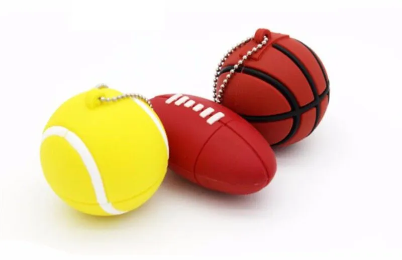 JASTER Football USB Flash Drives 128GB Basketball Memory Stick 64GB Golf Ball Pen Drive 32GB Tennis Pendrive 16GB Creative Gift