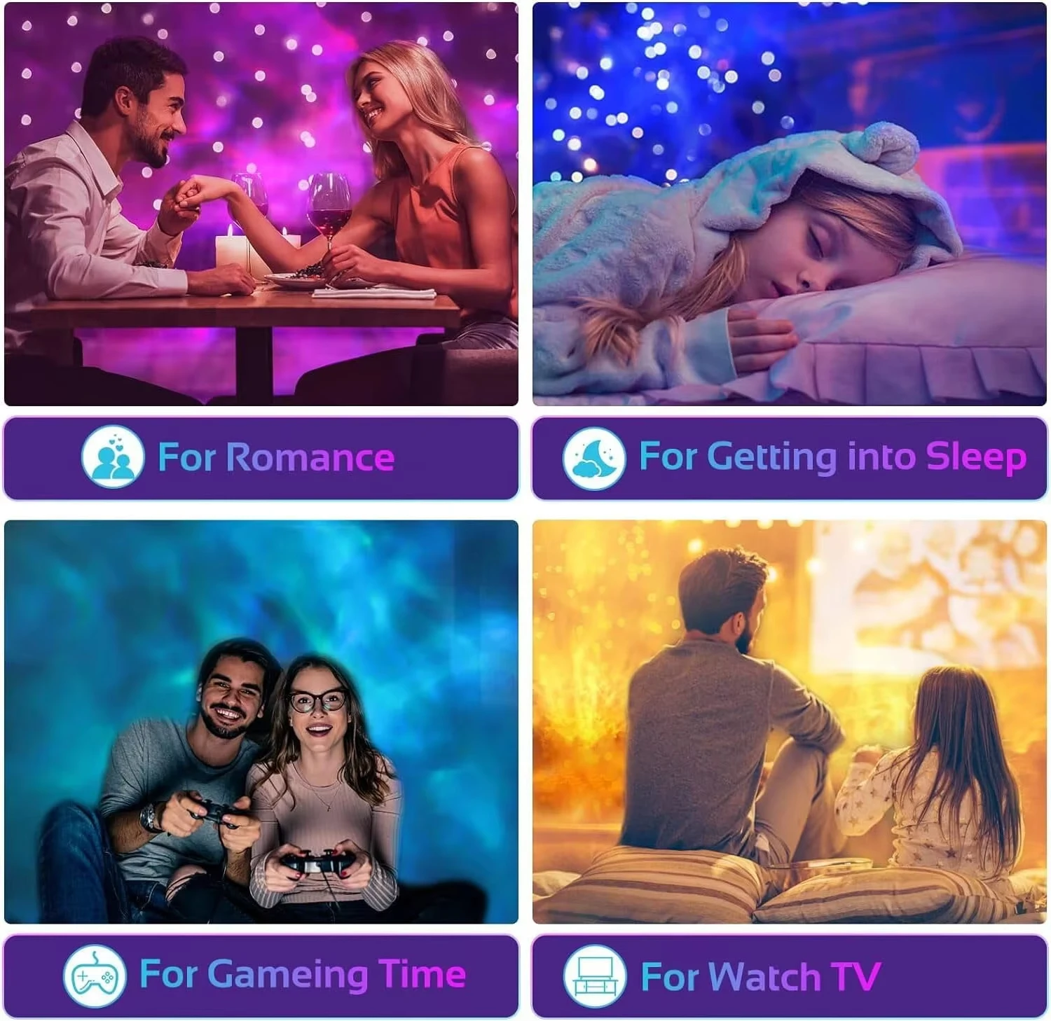 LED Night Light 16 Colors Ocean Wave Aurora Projector Light with Remote USB Powered Auto Rotate for Kids Room Ambient Decor Gift