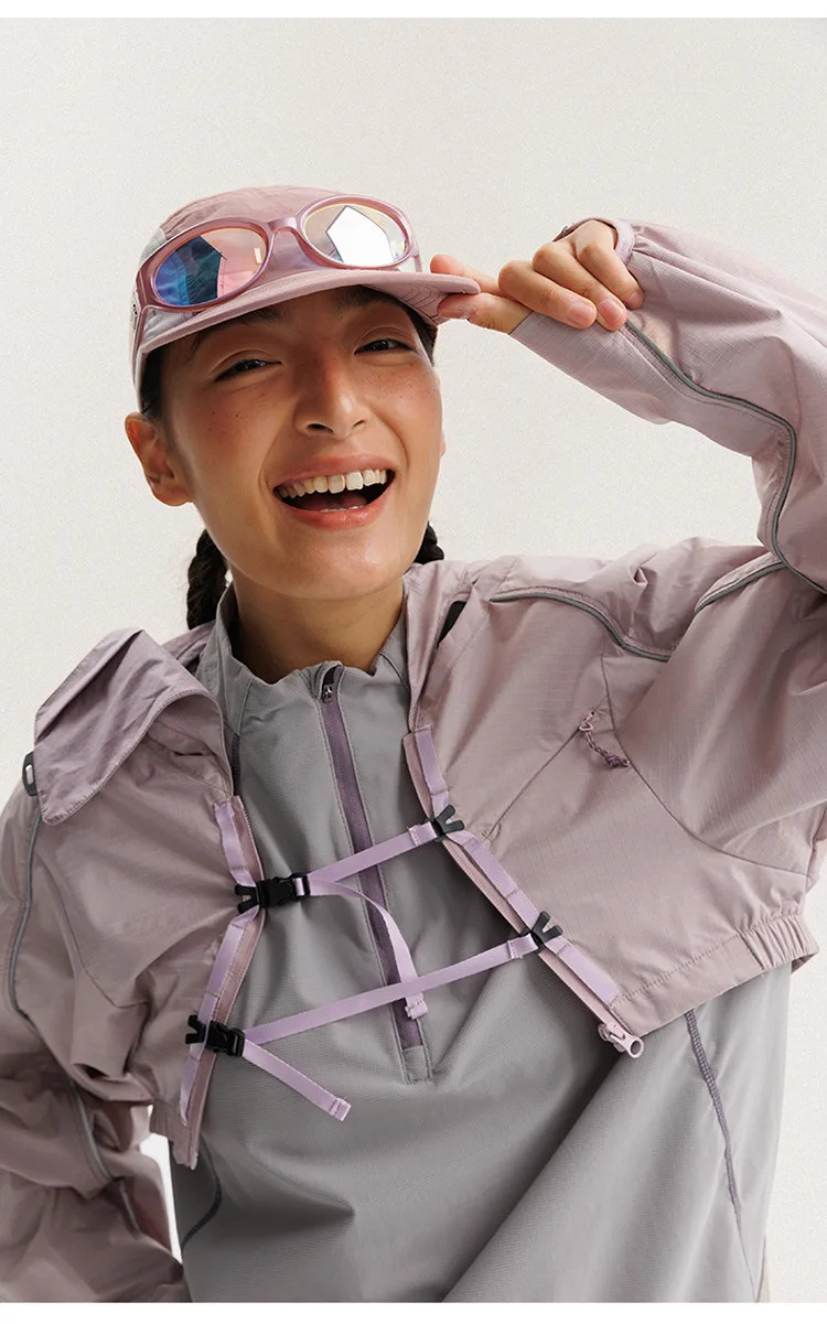 2 Pieces Vest Cloak Jacket Men Women Outdoor Sports Reflective Strip Loose Casual Techwear Waterproof Hooded Cargo Jacket Coat