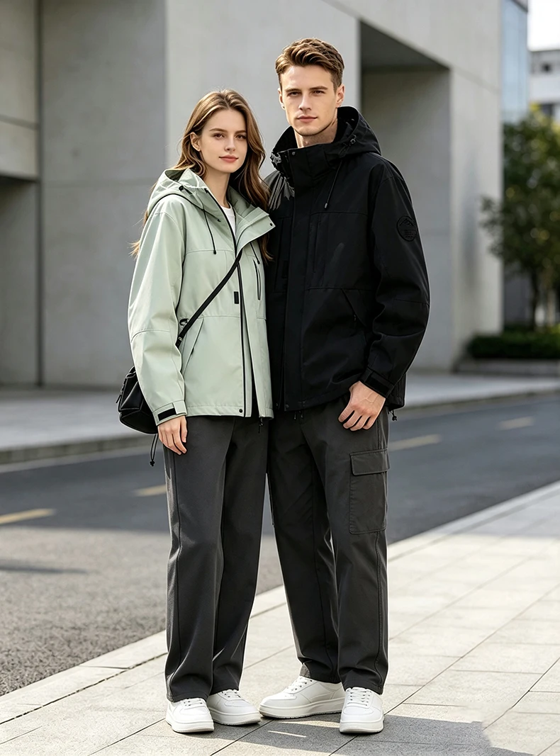 JNLN Men's Women's Waterproof Hiking Jacket Trekking Camping Mountaineering Windbreaker Unisex Outdoor Sport Windproof Rain Coat