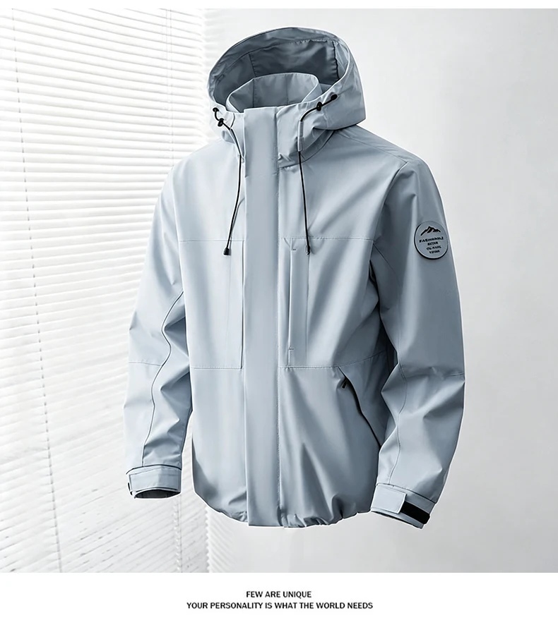 JNLN Men's Women's Waterproof Hiking Jacket Trekking Camping Mountaineering Windbreaker Unisex Outdoor Sport Windproof Rain Coat