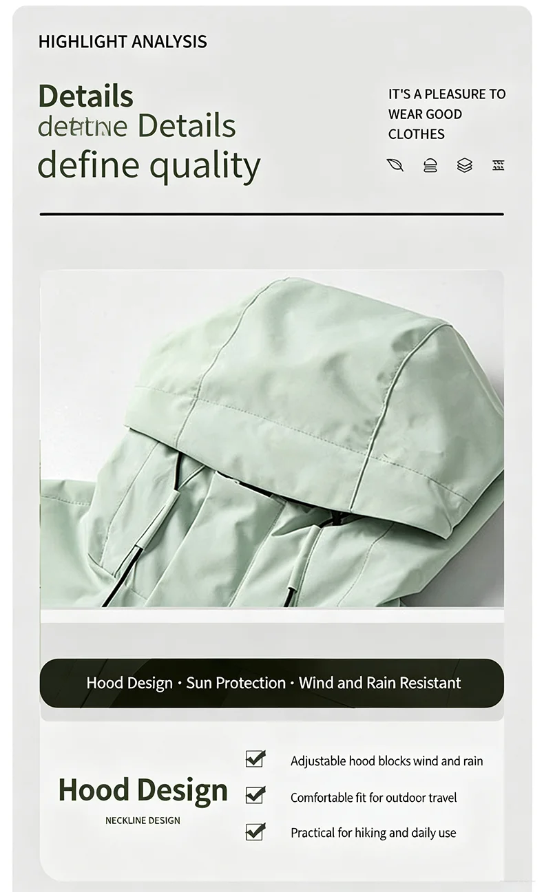 JNLN Men's Women's Waterproof Hiking Jacket Trekking Camping Mountaineering Windbreaker Unisex Outdoor Sport Windproof Rain Coat