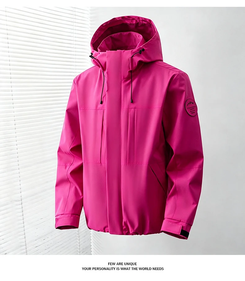 JNLN Men's Women's Waterproof Hiking Jacket Trekking Camping Mountaineering Windbreaker Unisex Outdoor Sport Windproof Rain Coat