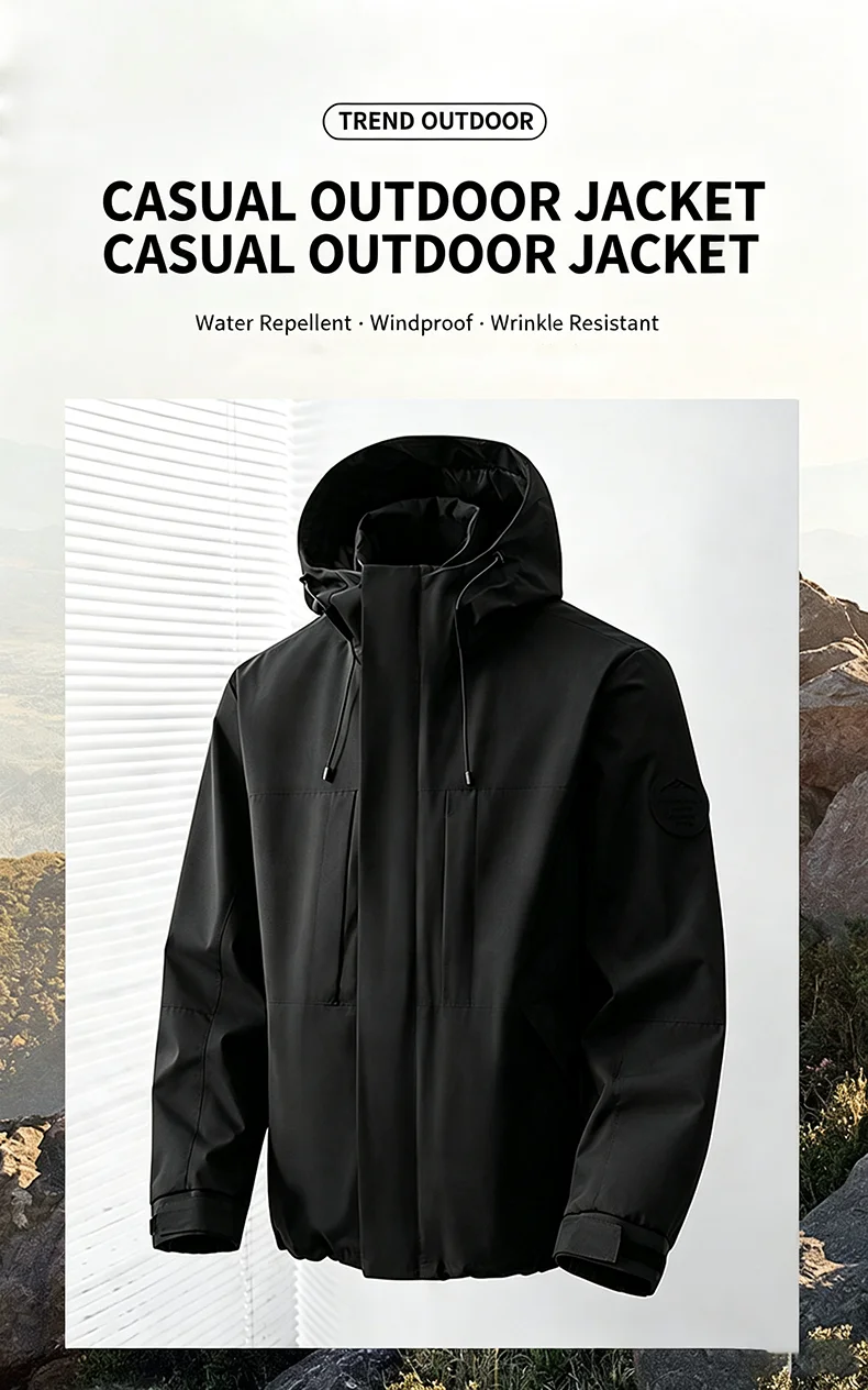 JNLN Men's Women's Waterproof Hiking Jacket Trekking Camping Mountaineering Windbreaker Unisex Outdoor Sport Windproof Rain Coat