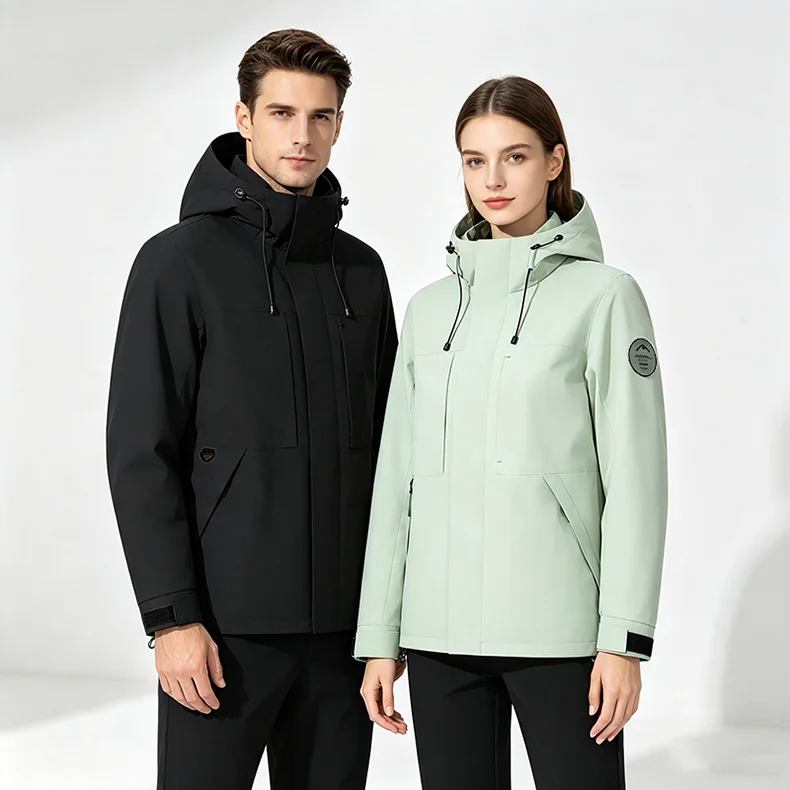 JNLN Men's Women's Waterproof Hiking Jacket Trekking Camping Mountaineering Windbreaker Unisex Outdoor Sport Windproof Rain Coat