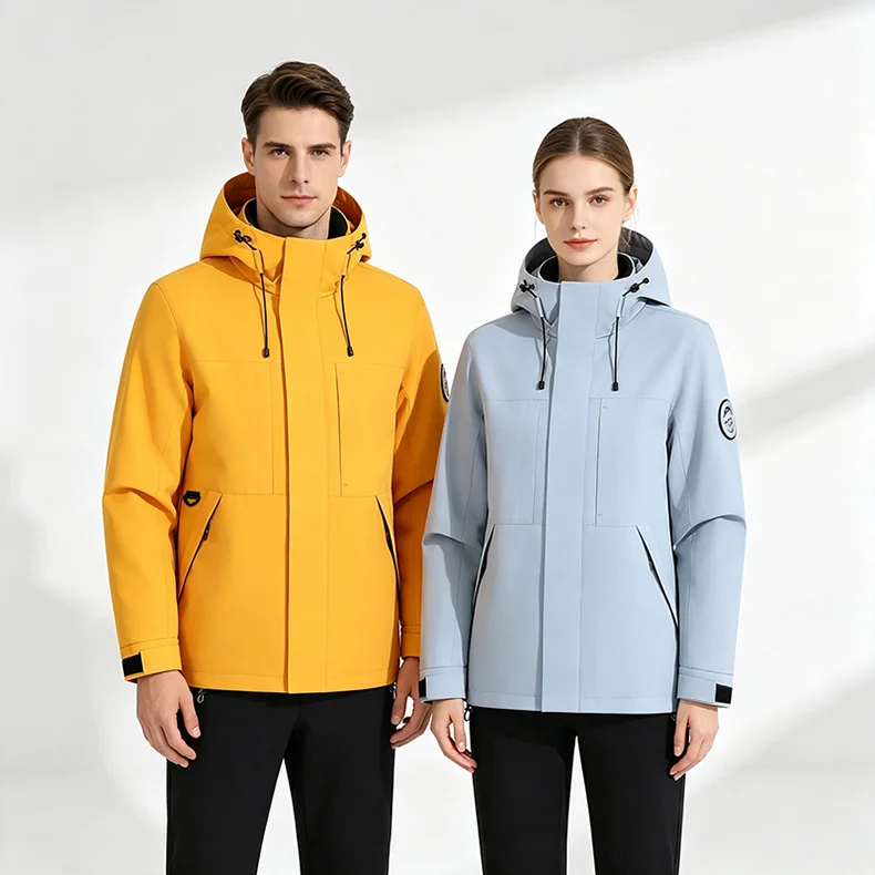 JNLN Men's Women's Waterproof Hiking Jacket Trekking Camping Mountaineering Windbreaker Unisex Outdoor Sport Windproof Rain Coat