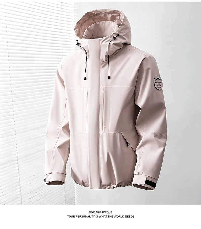 JNLN Men's Women's Waterproof Hiking Jacket Trekking Camping Mountaineering Windbreaker Unisex Outdoor Sport Windproof Rain Coat