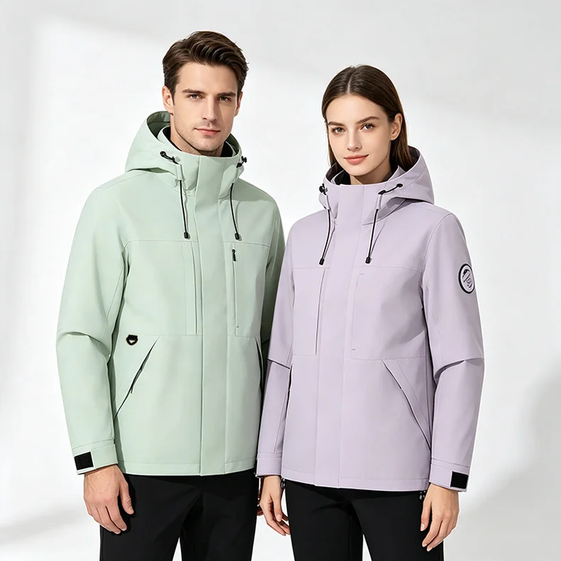 JNLN Men's Women's Waterproof Hiking Jacket Trekking Camping Mountaineering Windbreaker Unisex Outdoor Sport Windproof Rain Coat