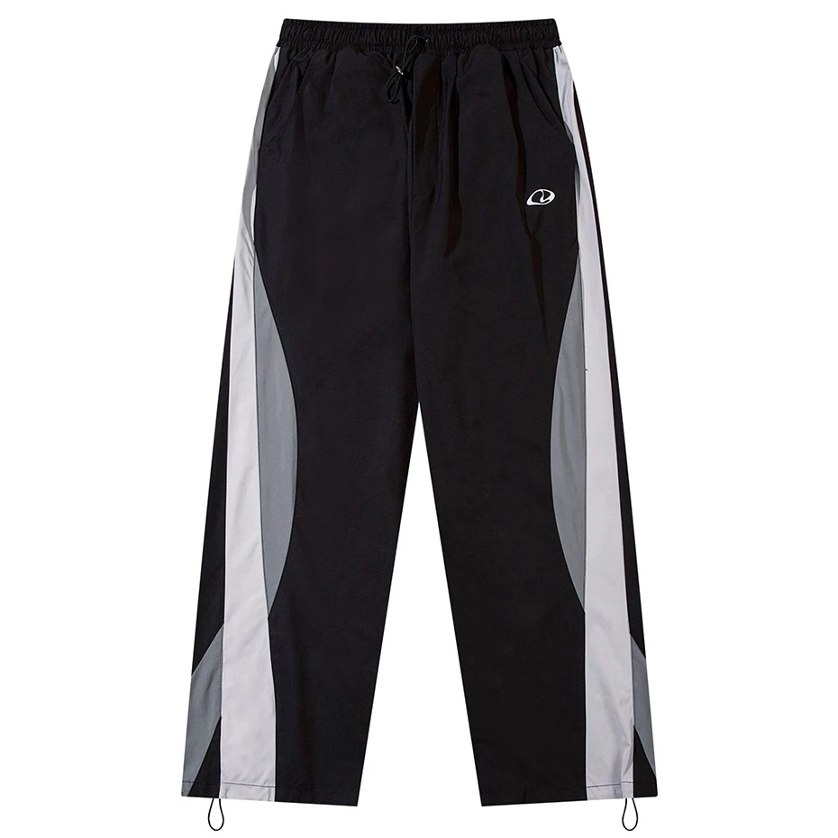 Y2K Vintage Loose Pants Streetwear Oversized Sweatpants Joggers Color Block Patchwork Wide Leg Sports Pants
