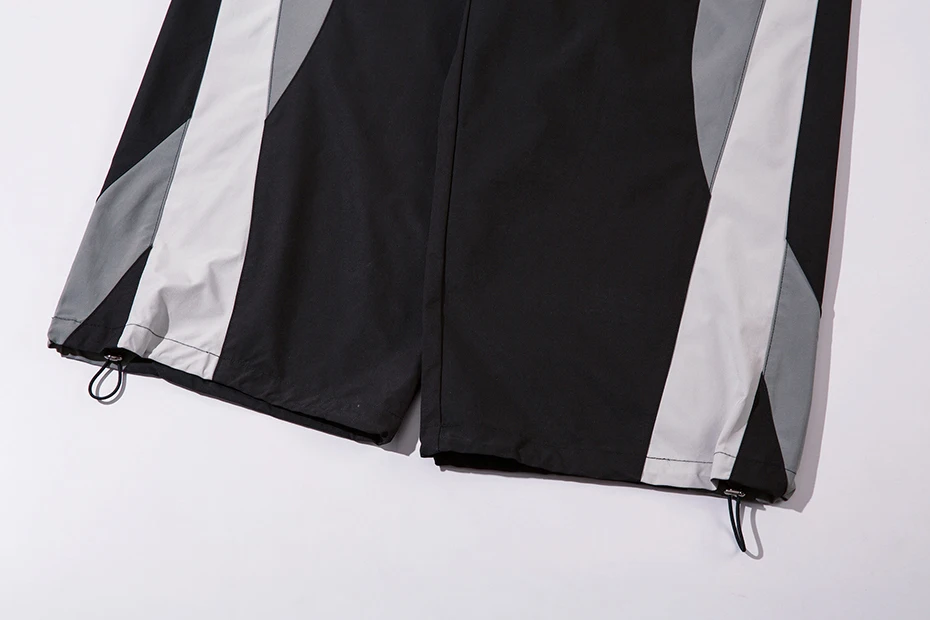 Y2K Vintage Loose Pants Streetwear Oversized Sweatpants Joggers Color Block Patchwork Wide Leg Sports Pants