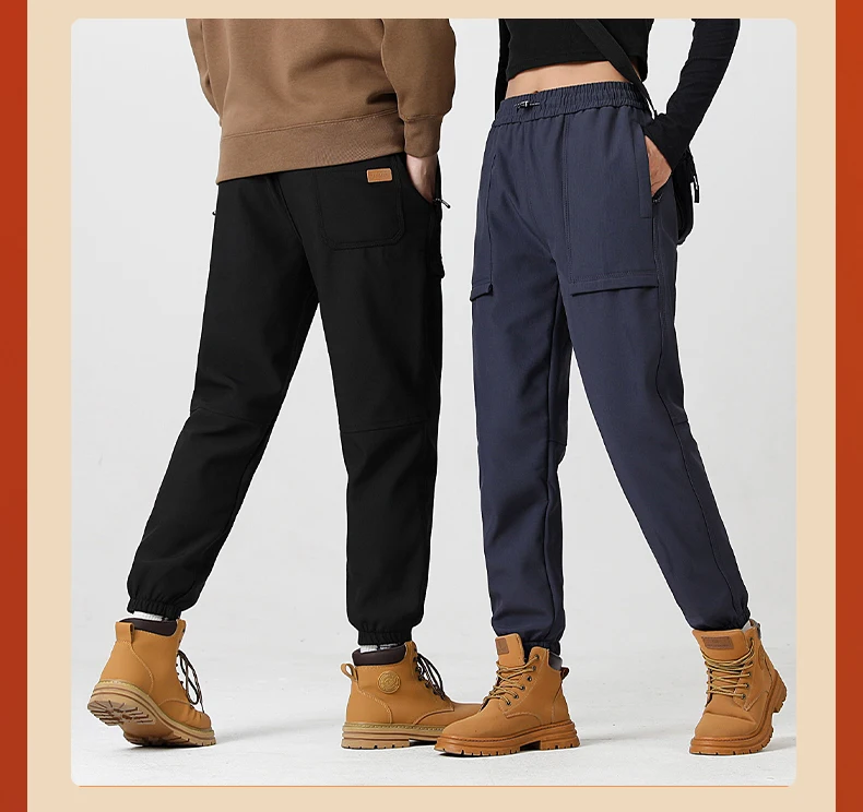 JNLN Thick Fleece Warm Pants Women Men Winter Waterproof Windproof Jogger Pants Unisex Hiking Camping Climbing Skiing Trousers