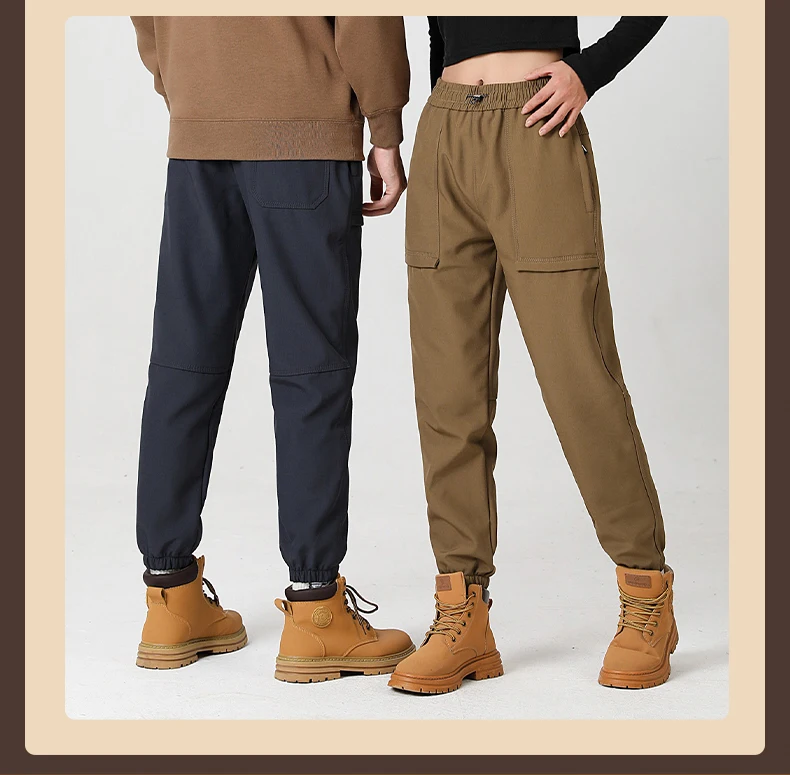 JNLN Thick Fleece Warm Pants Women Men Winter Waterproof Windproof Jogger Pants Unisex Hiking Camping Climbing Skiing Trousers