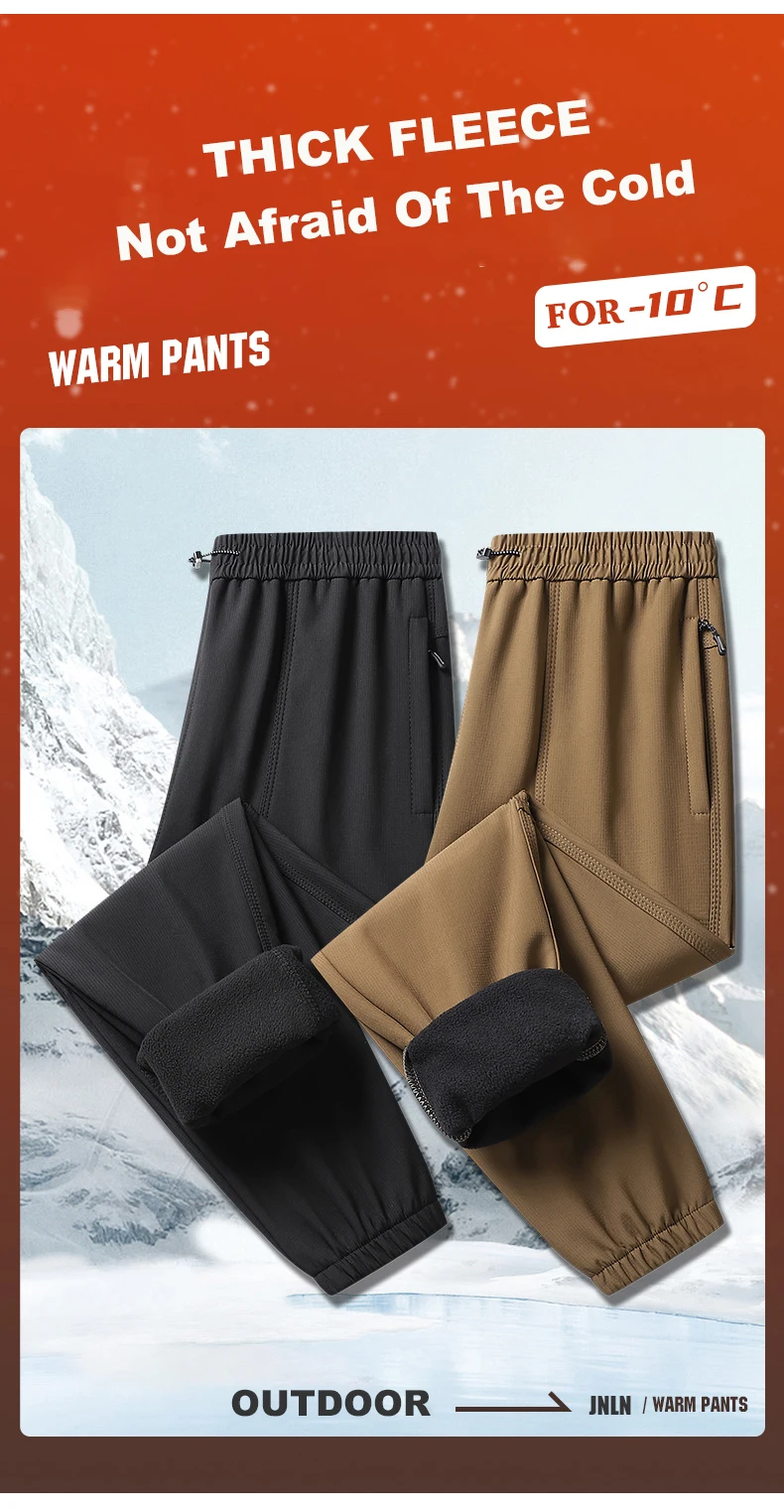 JNLN Thick Fleece Warm Pants Women Men Winter Waterproof Windproof Jogger Pants Unisex Hiking Camping Climbing Skiing Trousers