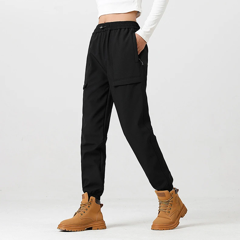 JNLN Thick Fleece Warm Pants Women Men Winter Waterproof Windproof Jogger Pants Unisex Hiking Camping Climbing Skiing Trousers