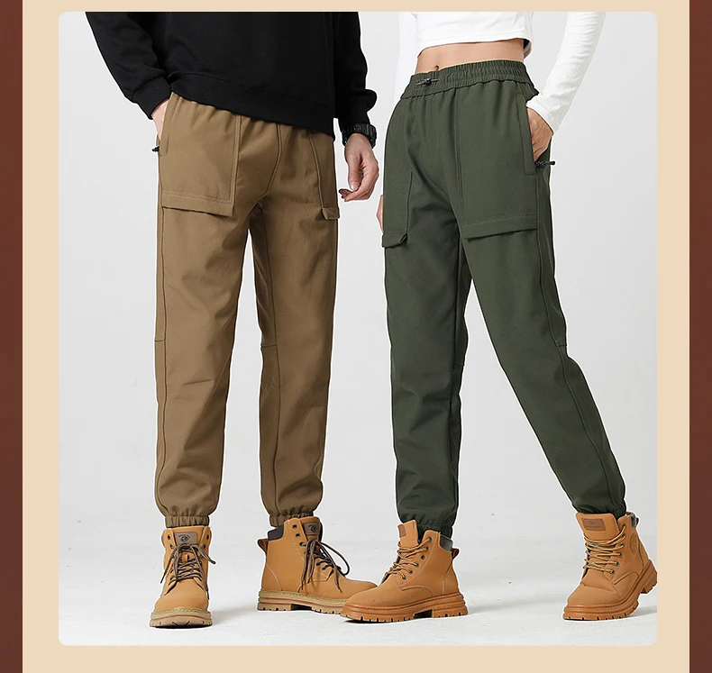 JNLN Thick Fleece Warm Pants Women Men Winter Waterproof Windproof Jogger Pants Unisex Hiking Camping Climbing Skiing Trousers