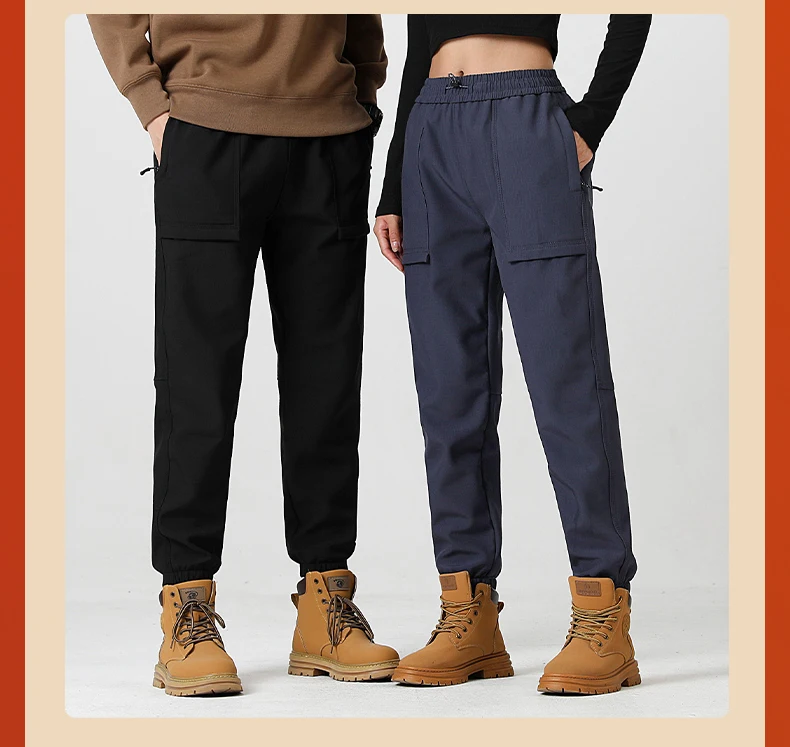 JNLN Thick Fleece Warm Pants Women Men Winter Waterproof Windproof Jogger Pants Unisex Hiking Camping Climbing Skiing Trousers