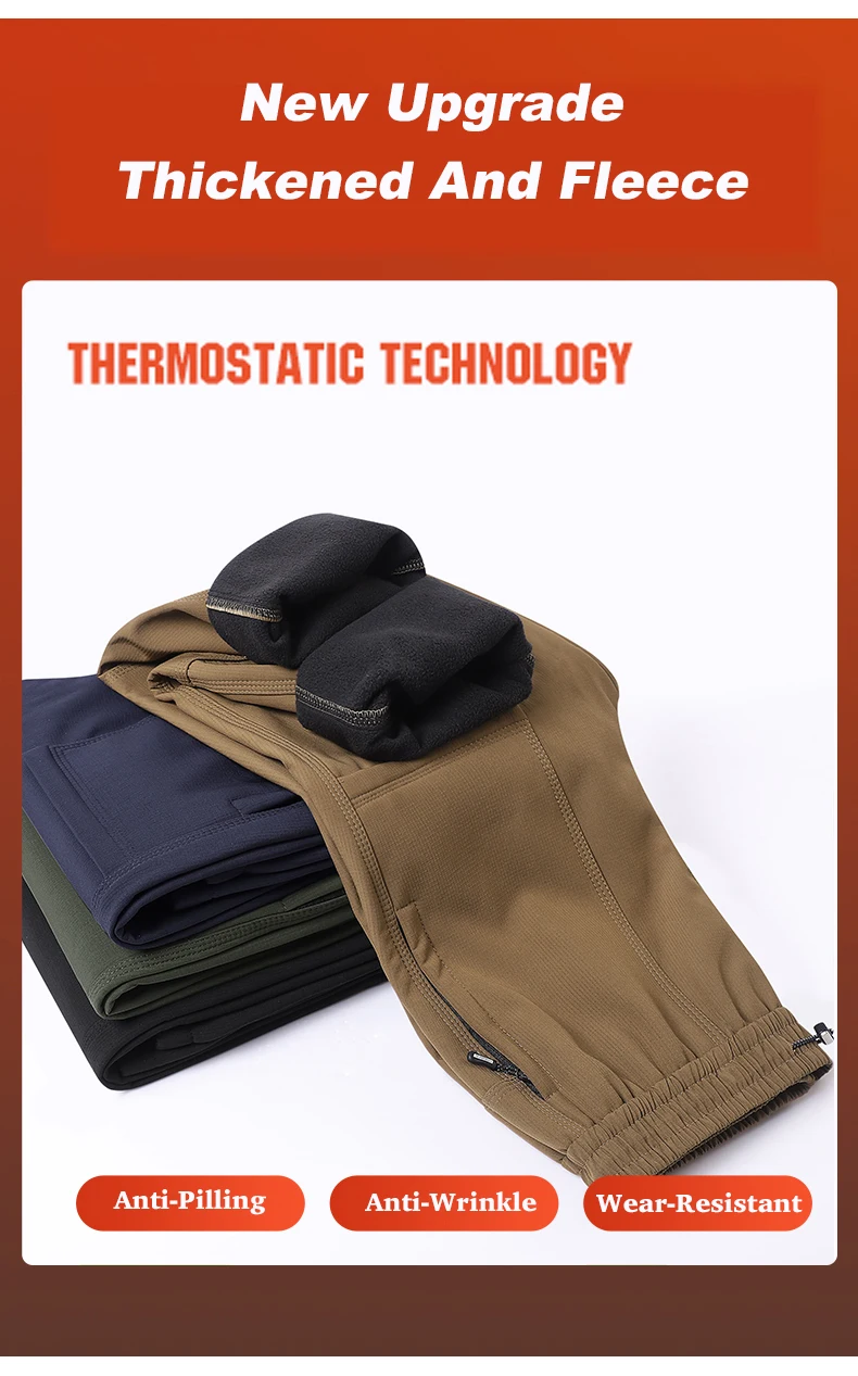 JNLN Thick Fleece Warm Pants Women Men Winter Waterproof Windproof Jogger Pants Unisex Hiking Camping Climbing Skiing Trousers